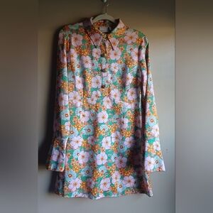ASOS DESIGN RETRO FLORAL MINI DRESS